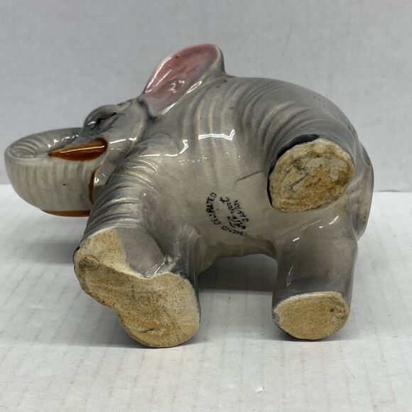 Vintage Florart Elephant Planter Hand Decorated Japan Ceramic - Picture 5 of 12